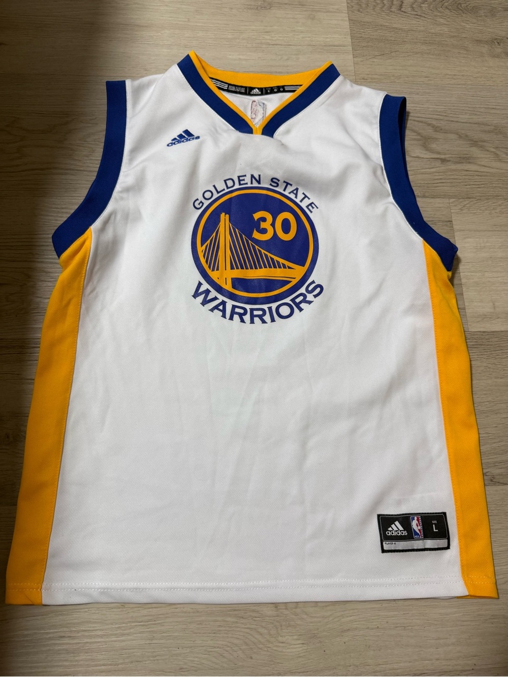 Golden State Warriors Stephen Curry #30 White Adidas NBA Swingman Jersey Youth L